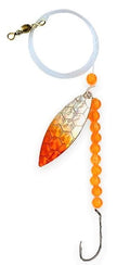 Single Hook Willow Leaf Spinner – Orange Scale Blade Lure
