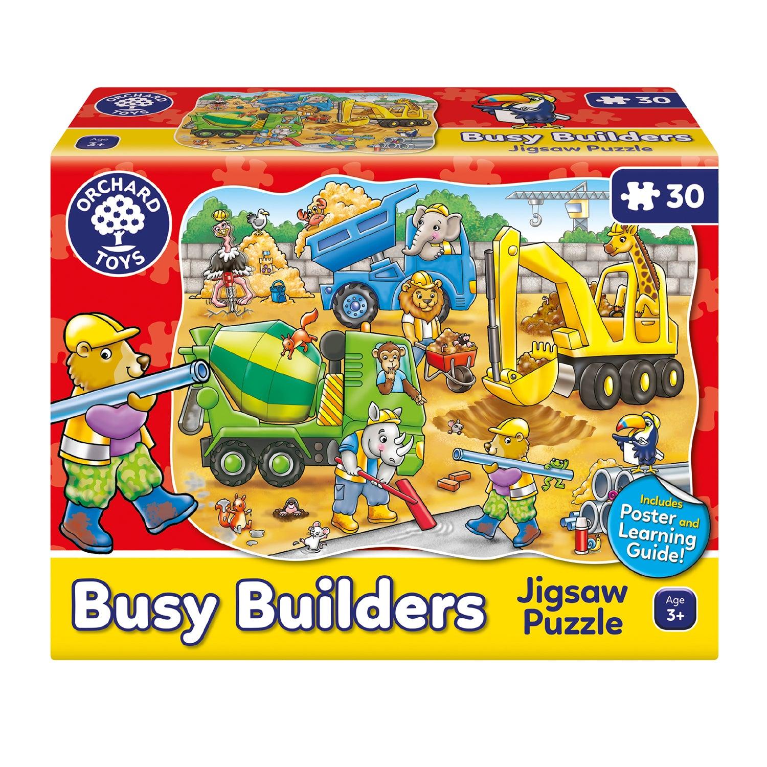 Orchard Toys - Busy Builders (Poster) (30-Piece Puzzle)