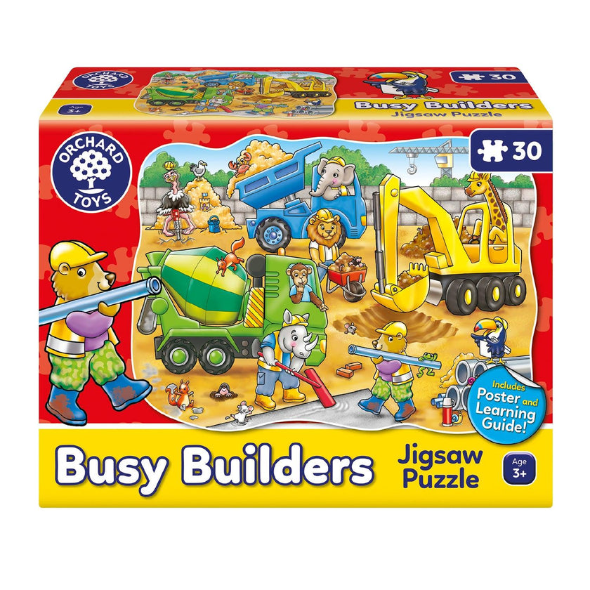 Orchard Toys - Busy Builders (Poster) (30-Piece Puzzle)