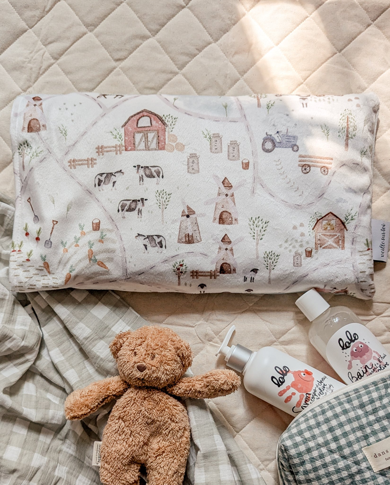 Children's pillowcase - Gedeon's farm - Veille sur toi