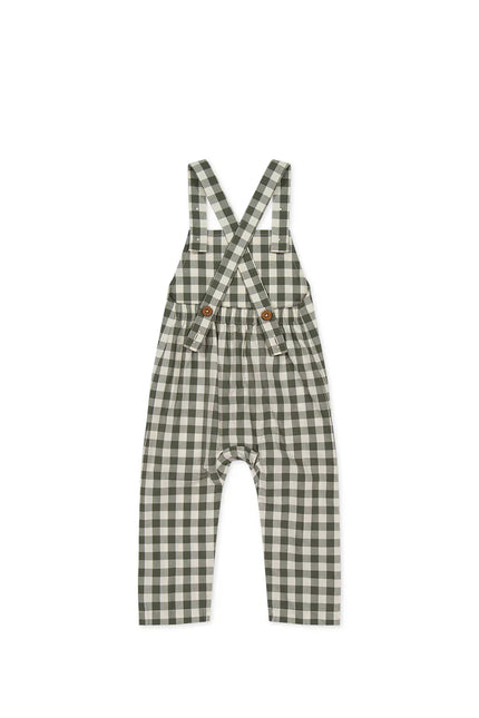 Organic Cotton Kingston Overall - Gingham Grape Leaf | Jamie Kay