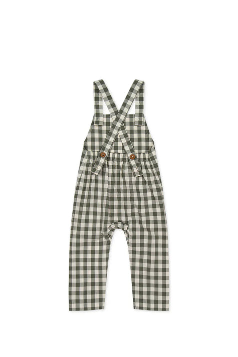 Organic Cotton Kingston Overall - Gingham Grape Leaf | Jamie Kay