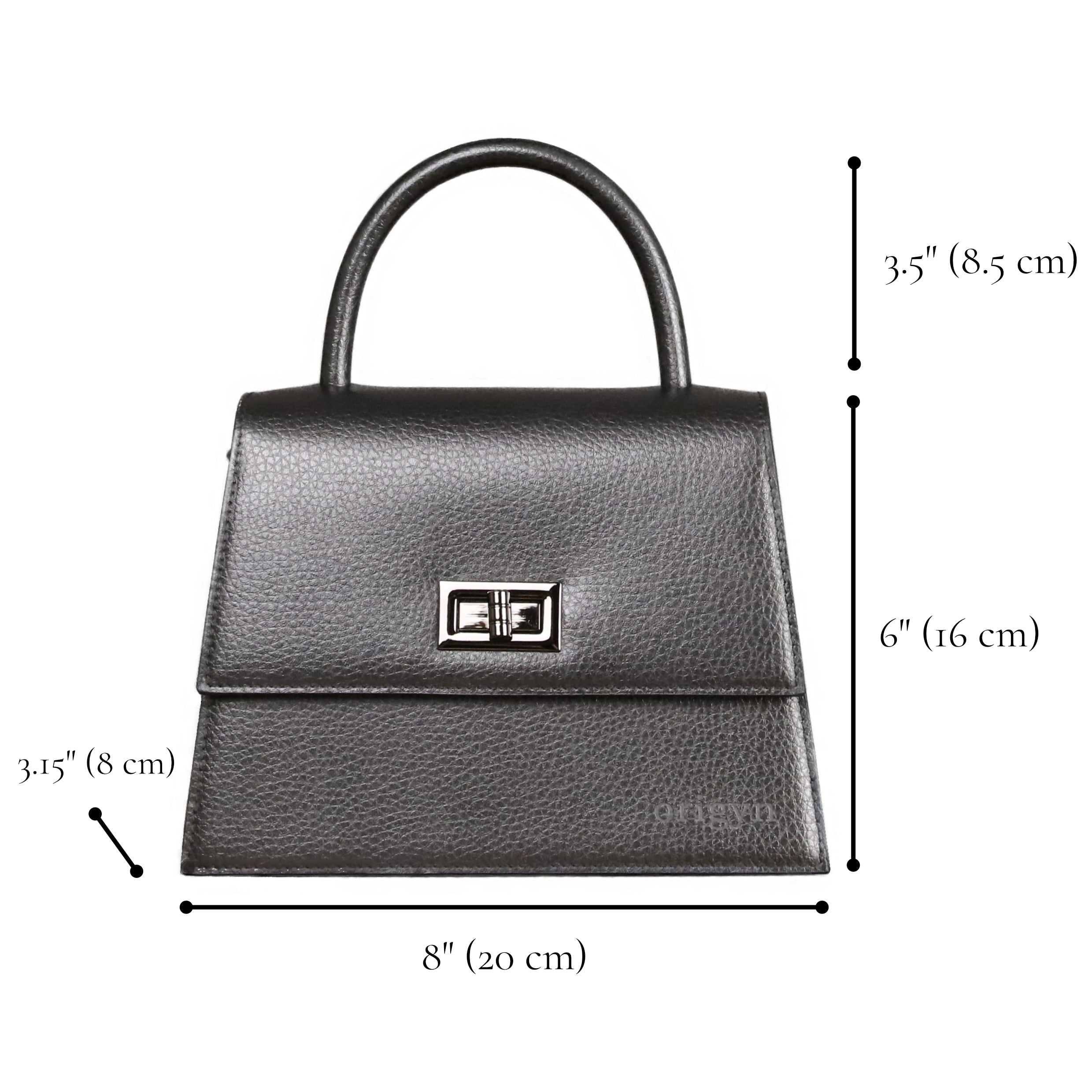 Origyn 03 - Plant-Based Vegan Leather Kelly Bag - Made with MIRUM®