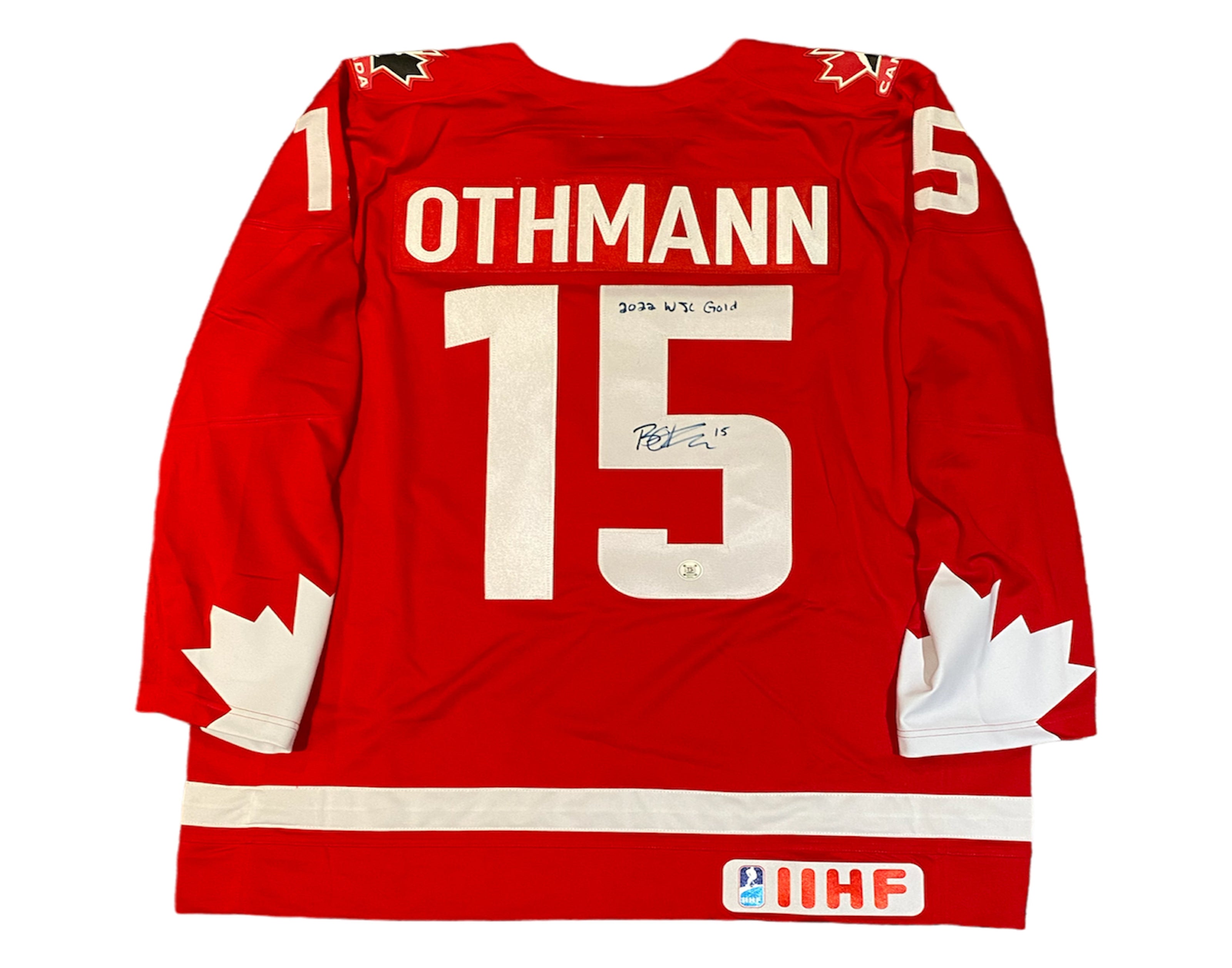 Brennan Othmann Autographed Team Canada Heritage Red Nike Jersey Inscribed 