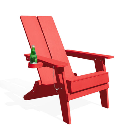 Adirondack Polymer Outdoor Folding Chair with Cupholder