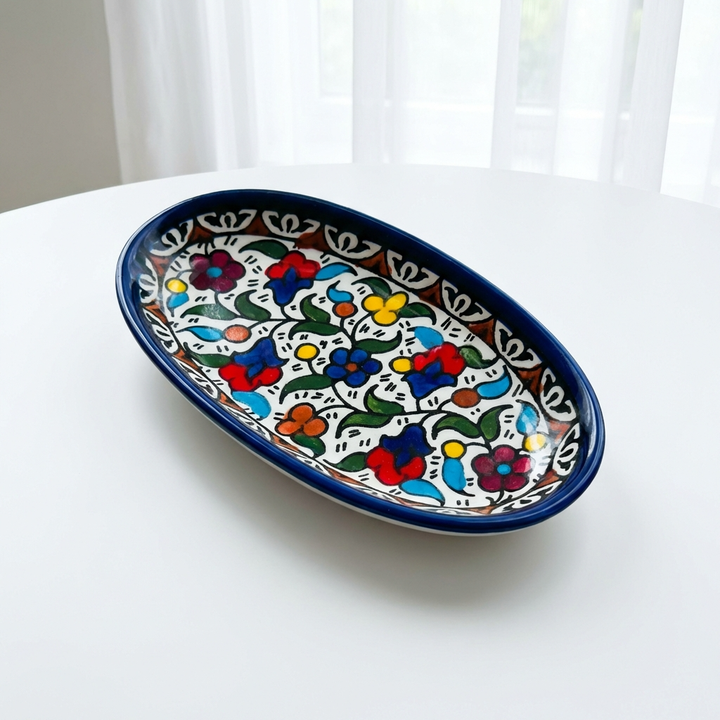 Oval Ceramic Side Dishes | Hand-Painted in Palestine