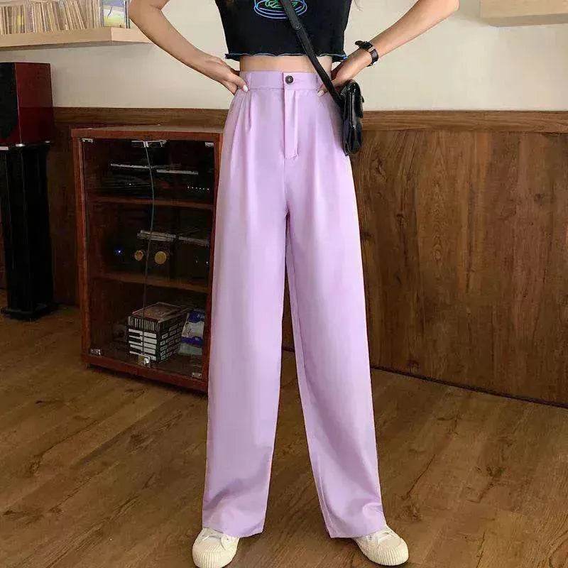 Oversized Women's Drape Suit Pants Loose Straight Leg