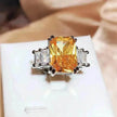 Overturn Stone Inlay Powder Rhinestone Ring