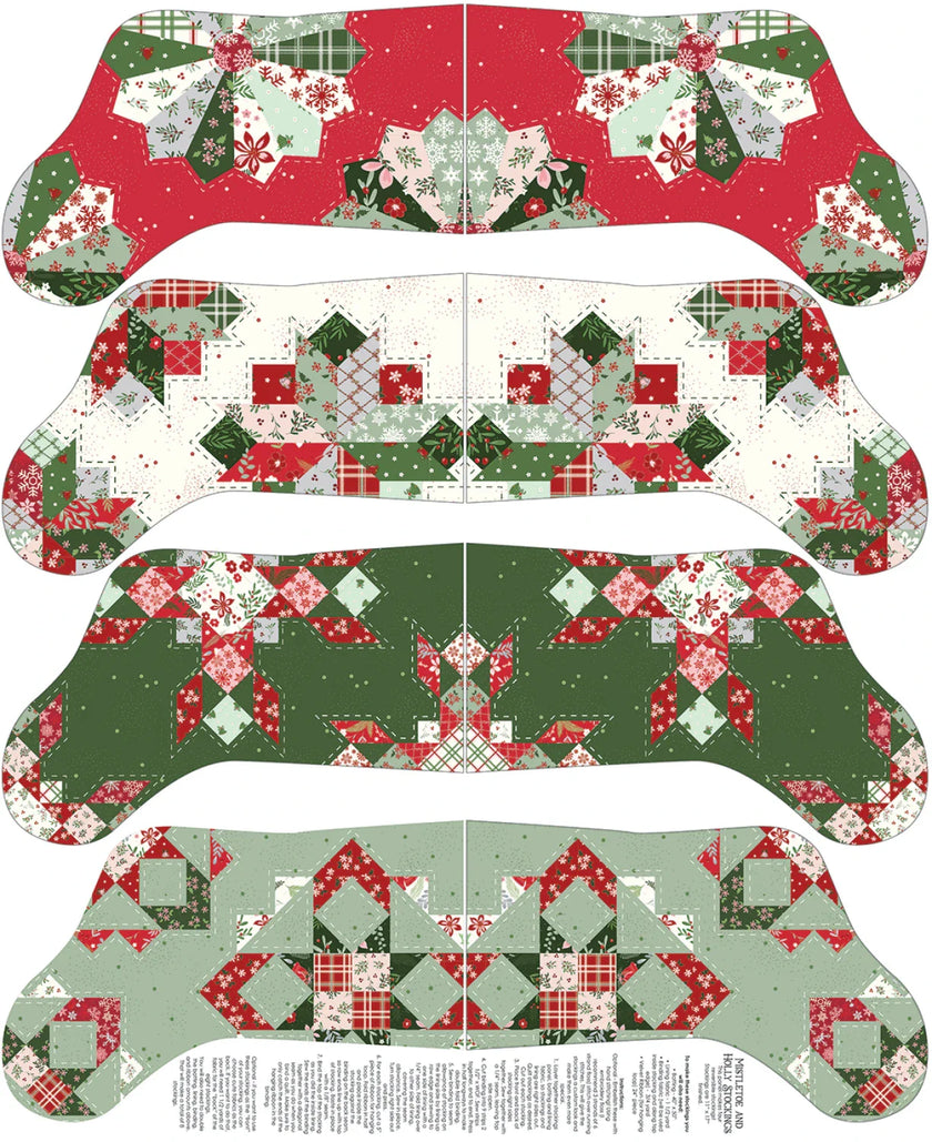 Mistletoe & Holly 35 1/2in x 43in Stockings Panel