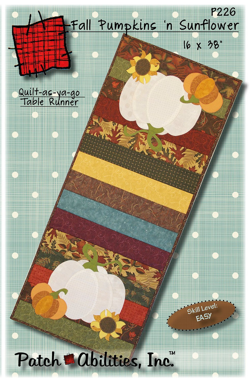 Patch Abilities - P226 Fall Pumpkins 'n Sunflower Table Runner