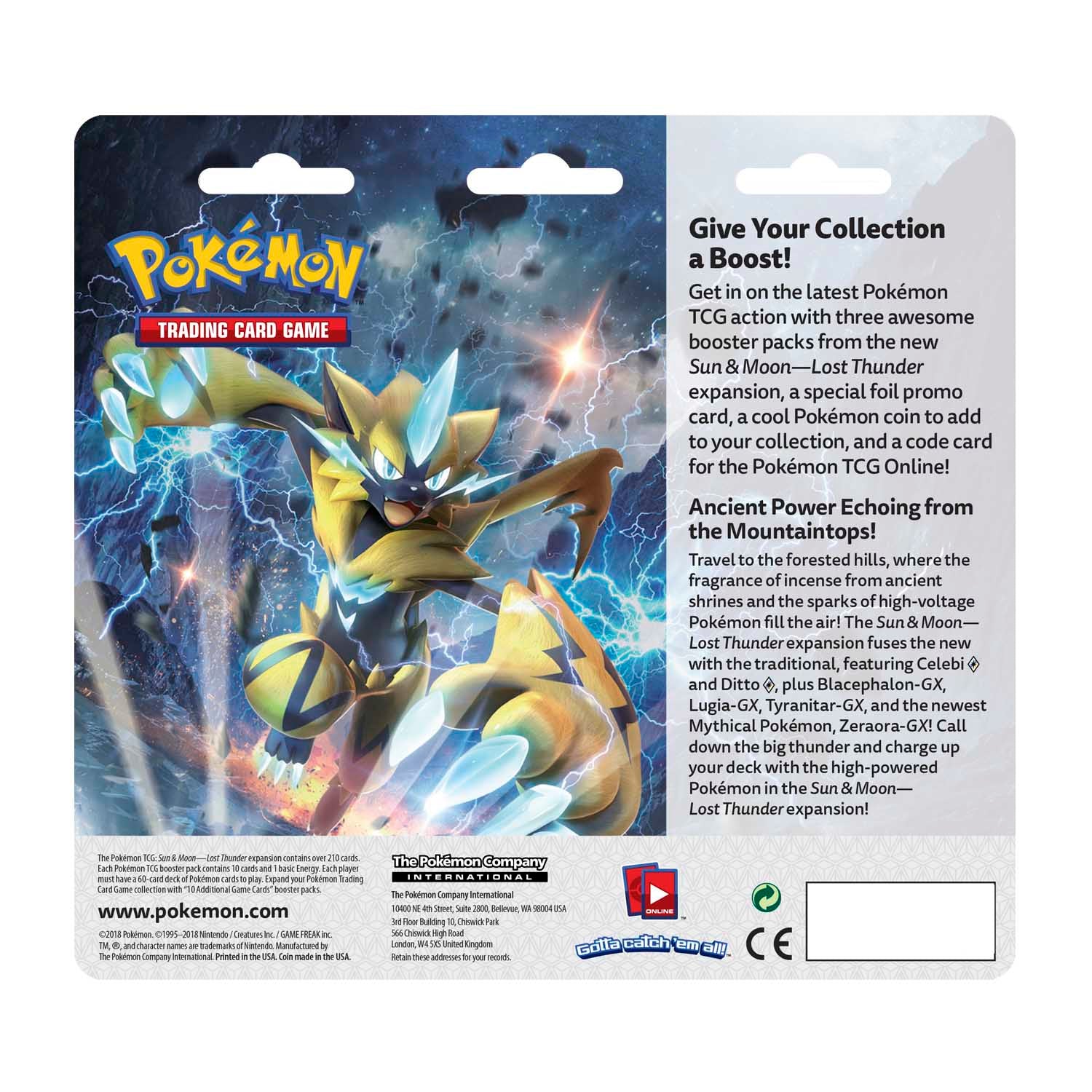 Pokémon TCG - Sun & Moon - Lost Thunder - 3 Packs Blister