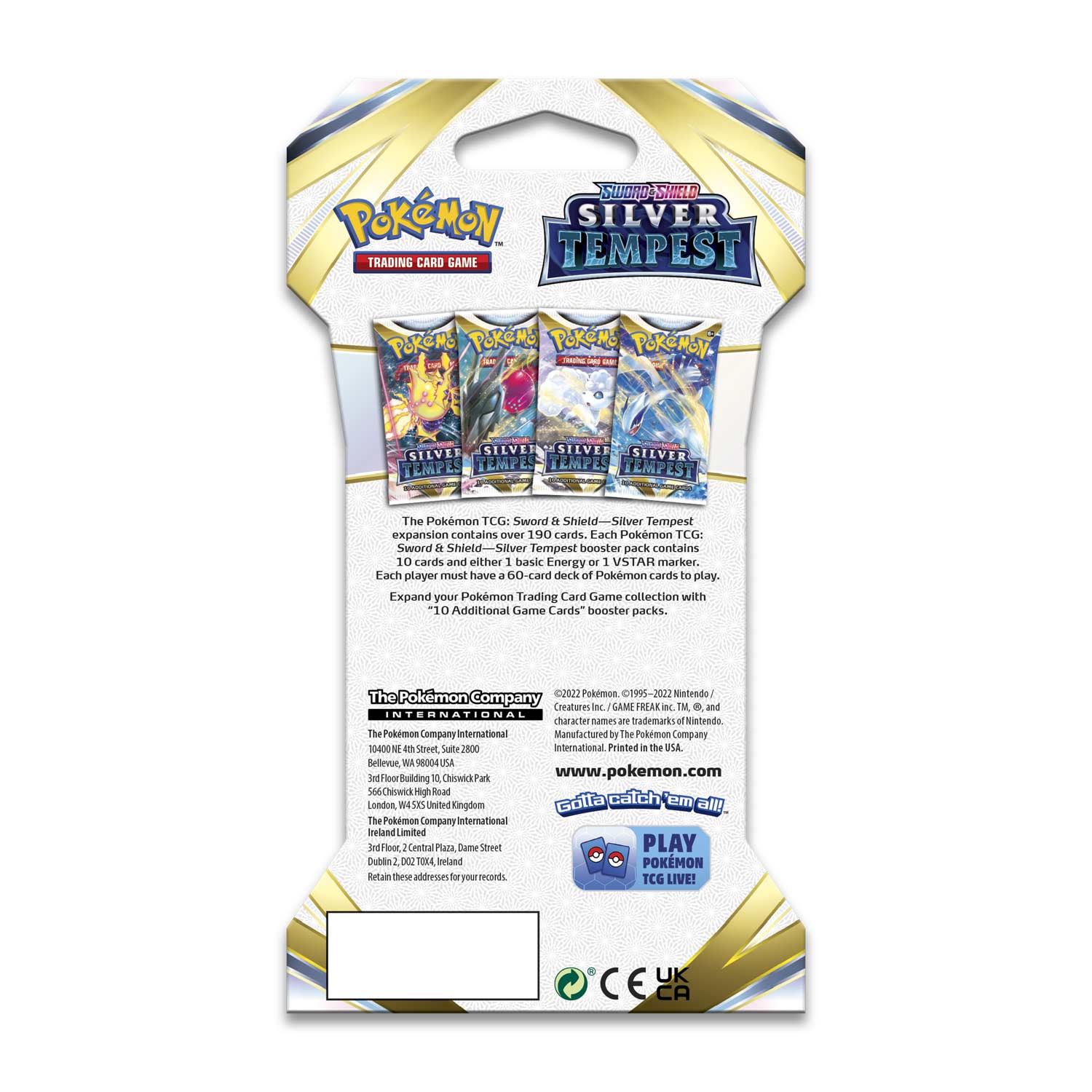 Pokémon TCG - Sword & Shield - Silver Tempest - Sleeved Booster Pack