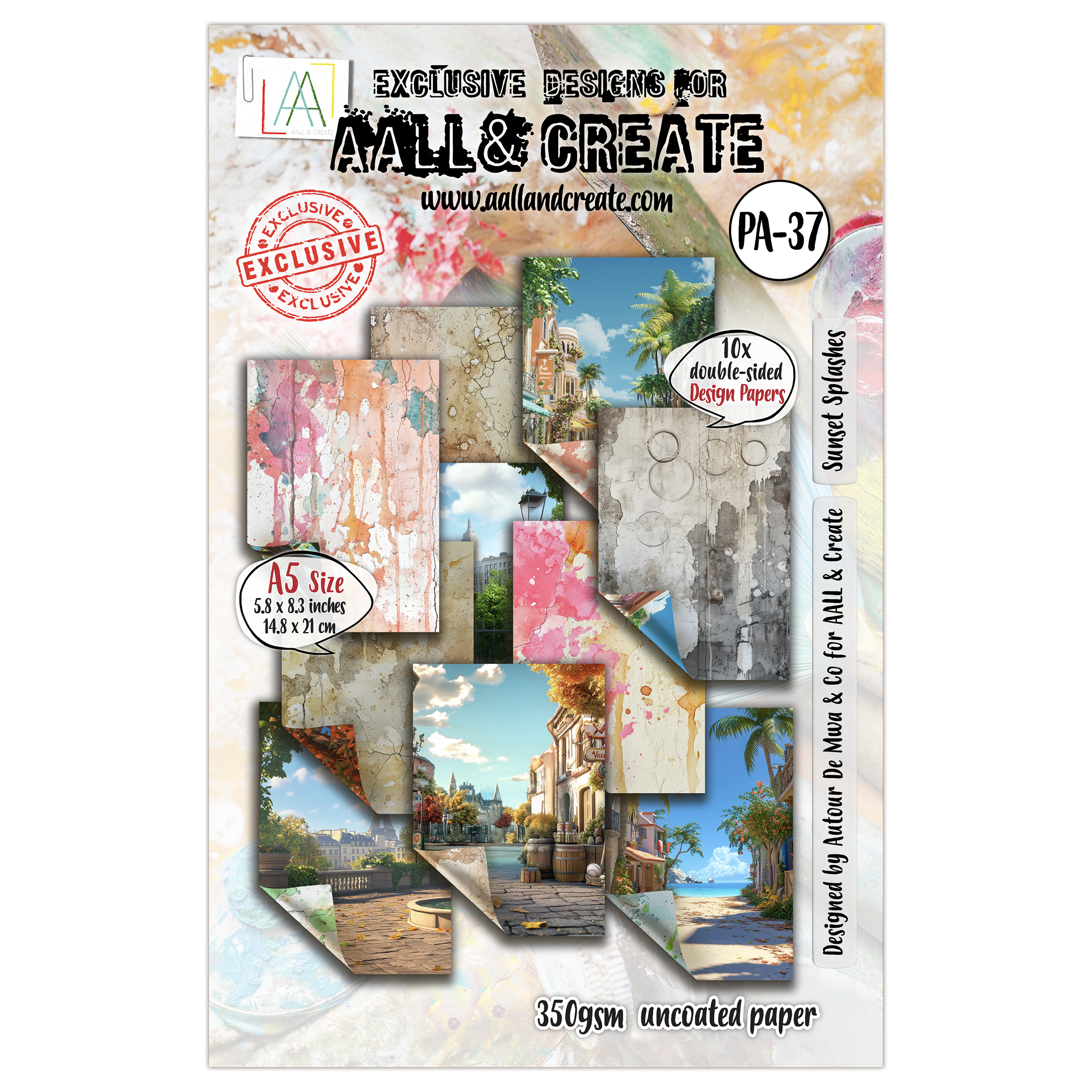 AALL and Create - A5 Design Paper - Sunset Splashes