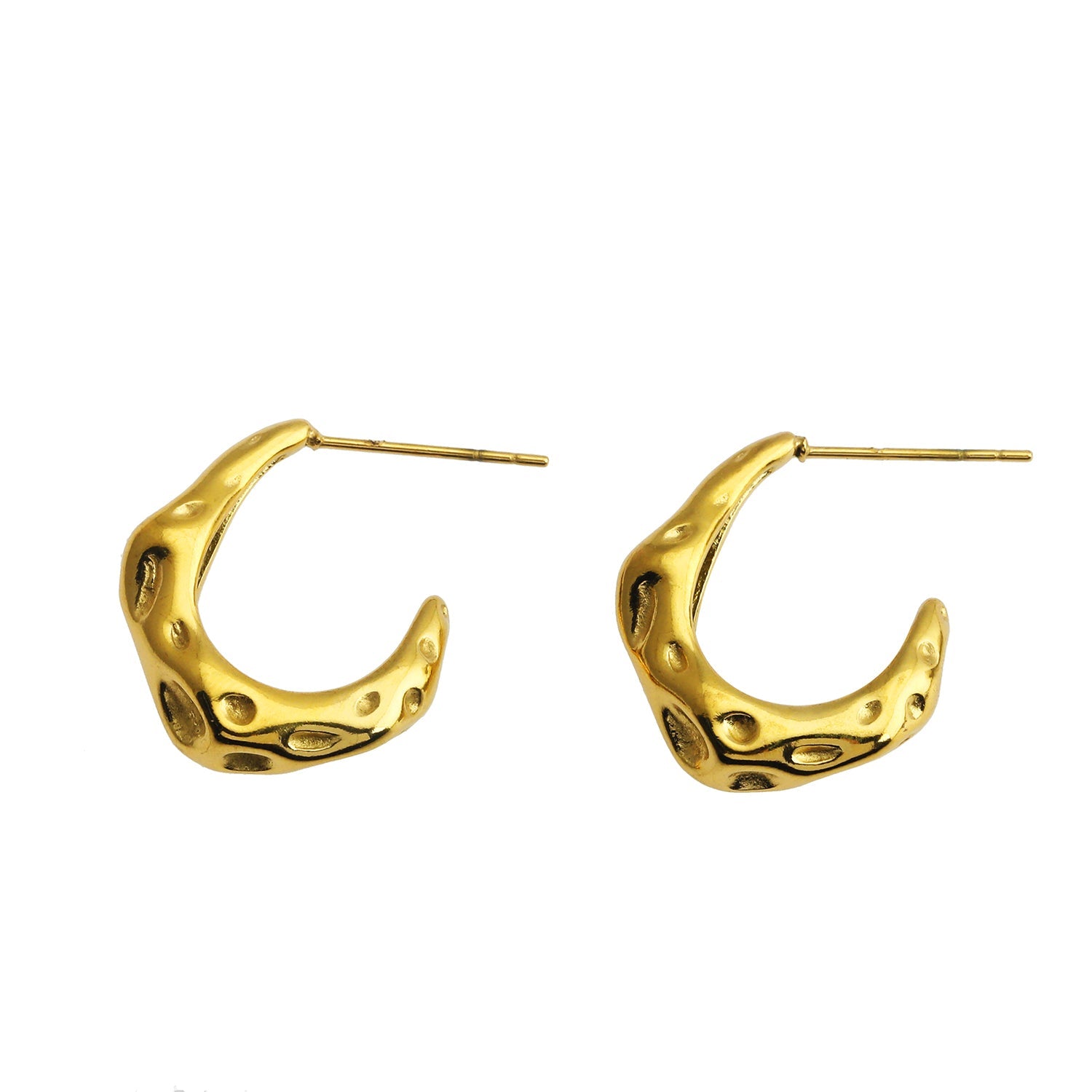 Boucles d'oreilles SADE Mini Hoop en or avec finition martelée