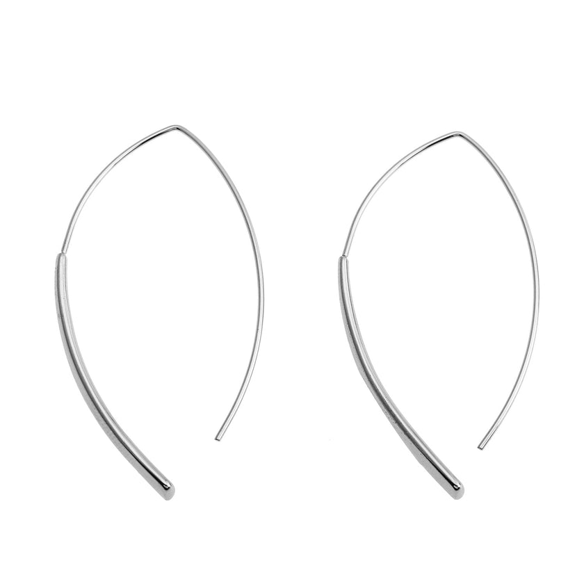 Boucles d'oreilles argentées XIMENA à motifs géométriques incurvés