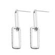 Boucles d'oreilles argentées LUCIANA, double agrafe, pavé de zircons.