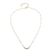 Chaîne dorée perlée KIMI avec pendentif en zircone pavé délicat.