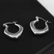 Boucles d'oreilles créoles carrées et arrondies MARIYA, Argent