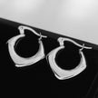 Boucles d'oreilles créoles carrées et arrondies MARIYA, Argent