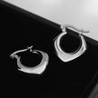 Boucles d'oreilles créoles carrées et arrondies MARIYA, Argent