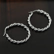 SUKI Twisted Rope Hoop Silver Earrings