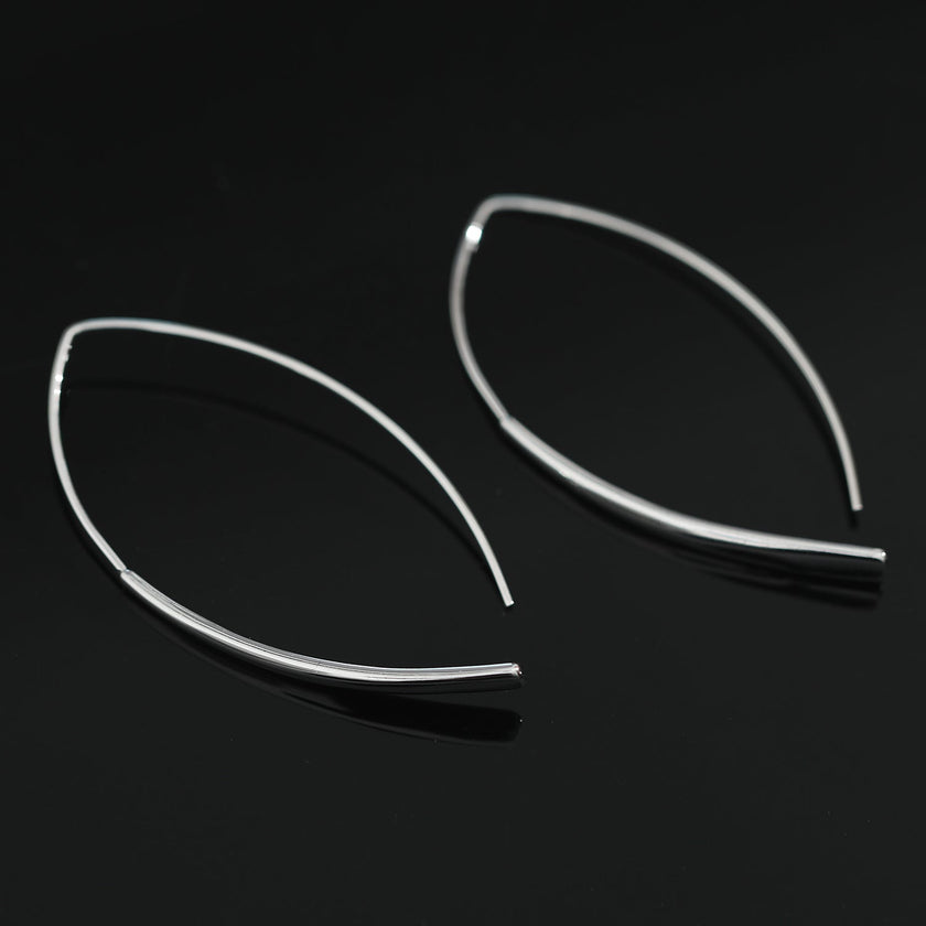Boucles d'oreilles argentées XIMENA à motifs géométriques incurvés