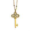 Collier UNLOK en or perlé avec pendentif clé orné de zircons.