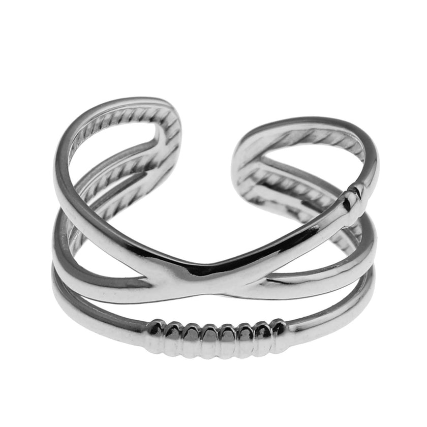 Bague en argent MIRANDA à trois anneaux entrelacés.