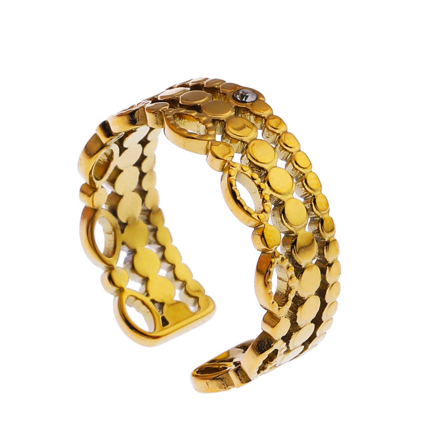 PERLA: Vintage Inspired Multi Staked Ring with Solitaire Zirconia Gemstone