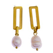 PANGEA Natural Freshwater Pearls on Rectangle Hoops