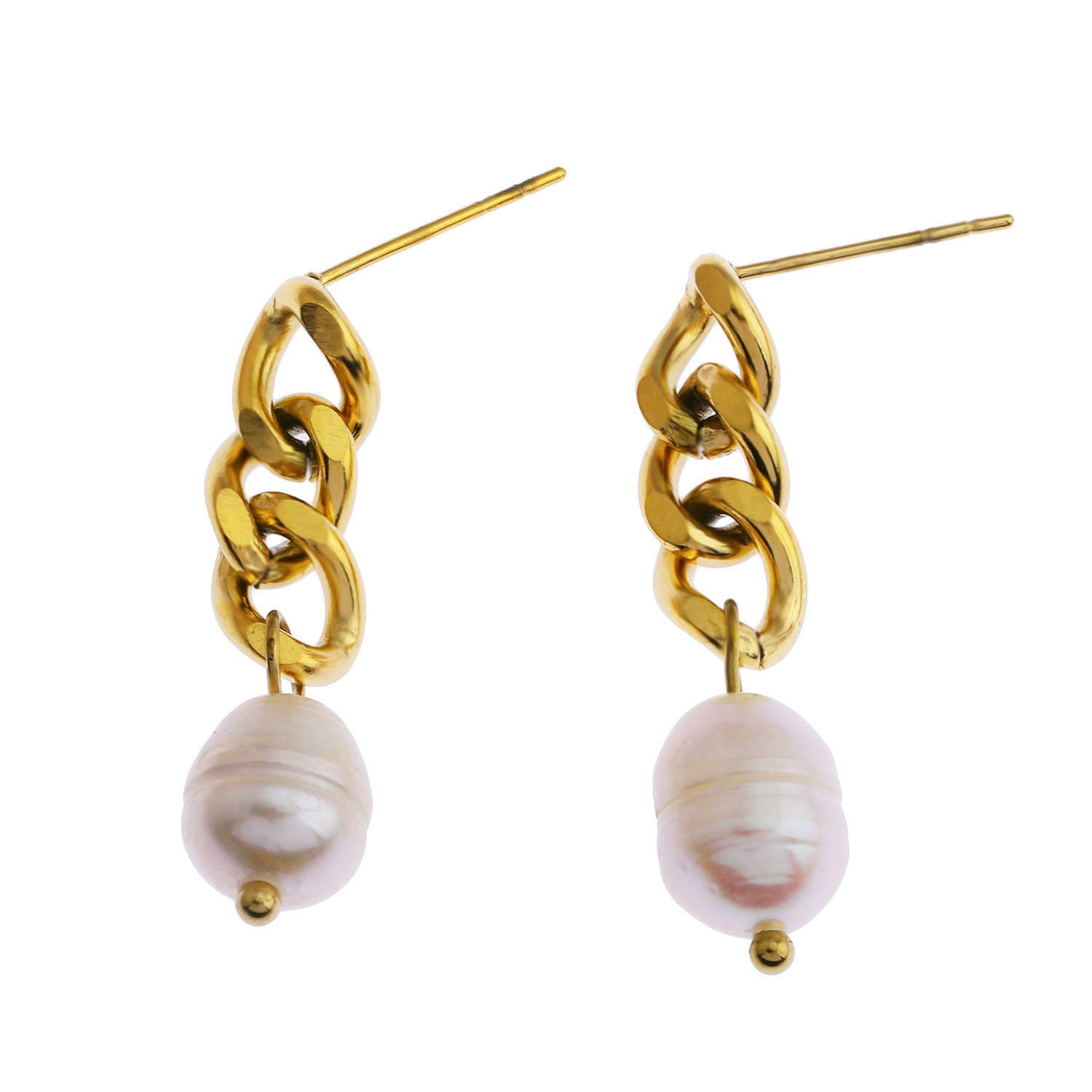 Boucles d'oreilles pendantes en perles d'eau douce naturelles CATH.