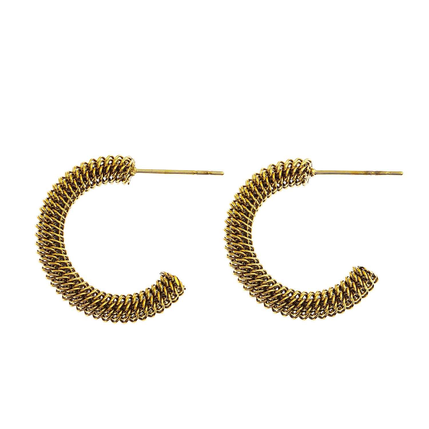 Boucles d'oreilles en forme de cercle en or à texture riche de KUMASI