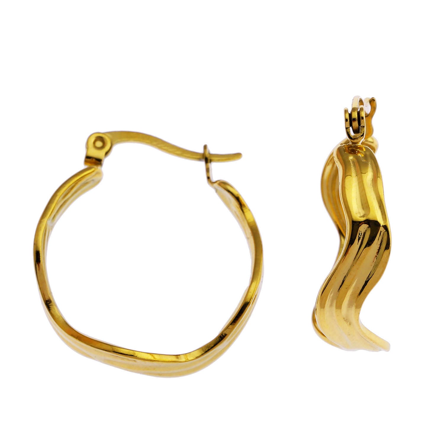 Boucles d'oreilles créoles ondulées GIZA 'Shape & Form'