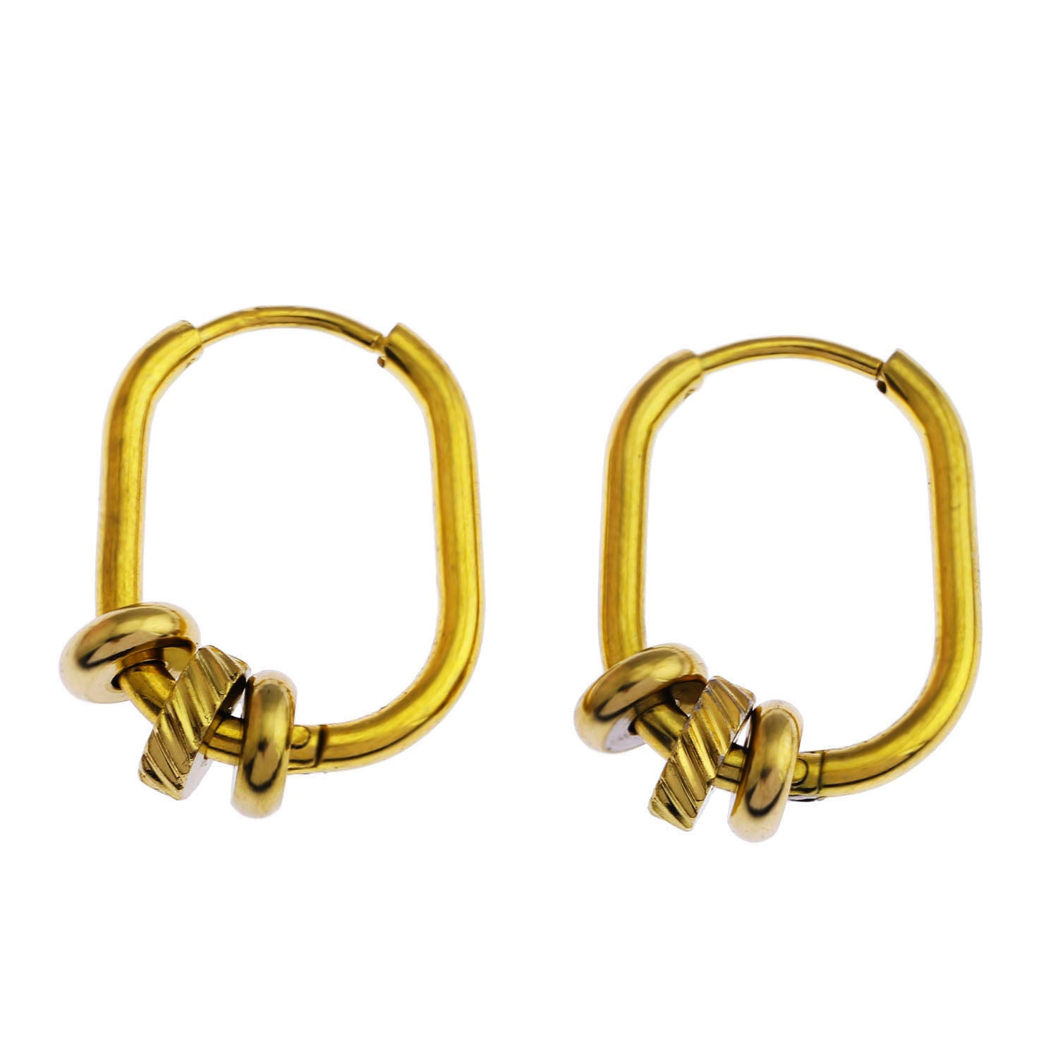 Boucles d'oreilles rectangulaires perlées CORETTA