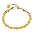 ELLA Gold: Intertwined Herringbone Snake Skin Textured Bracelet