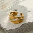 LARKE Avant-Garde Textured & Shaped Stacked Abstract Ring