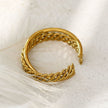 ORELIA Bague en forme de panier tressé à double bande torsadée