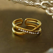 MAZTA Double Stacked Cross Over Zirconia Embellished Ring