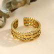 PERLA: Vintage Inspired Multi Staked Ring with Solitaire Zirconia Gemstone