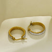 YARA : Boucles d'oreilles créoles en zircone 'Pavé All the Way' (petite taille) Or