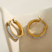 YARA : Boucles d'oreilles créoles en zircone 'Pavé All the Way' (petite taille) Or
