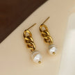 Boucles d'oreilles pendantes en perles d'eau douce naturelles CATH.