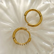 DARCI: Pavé Zirconia Gemstone Embedded Classic Mini Hoop in Gold