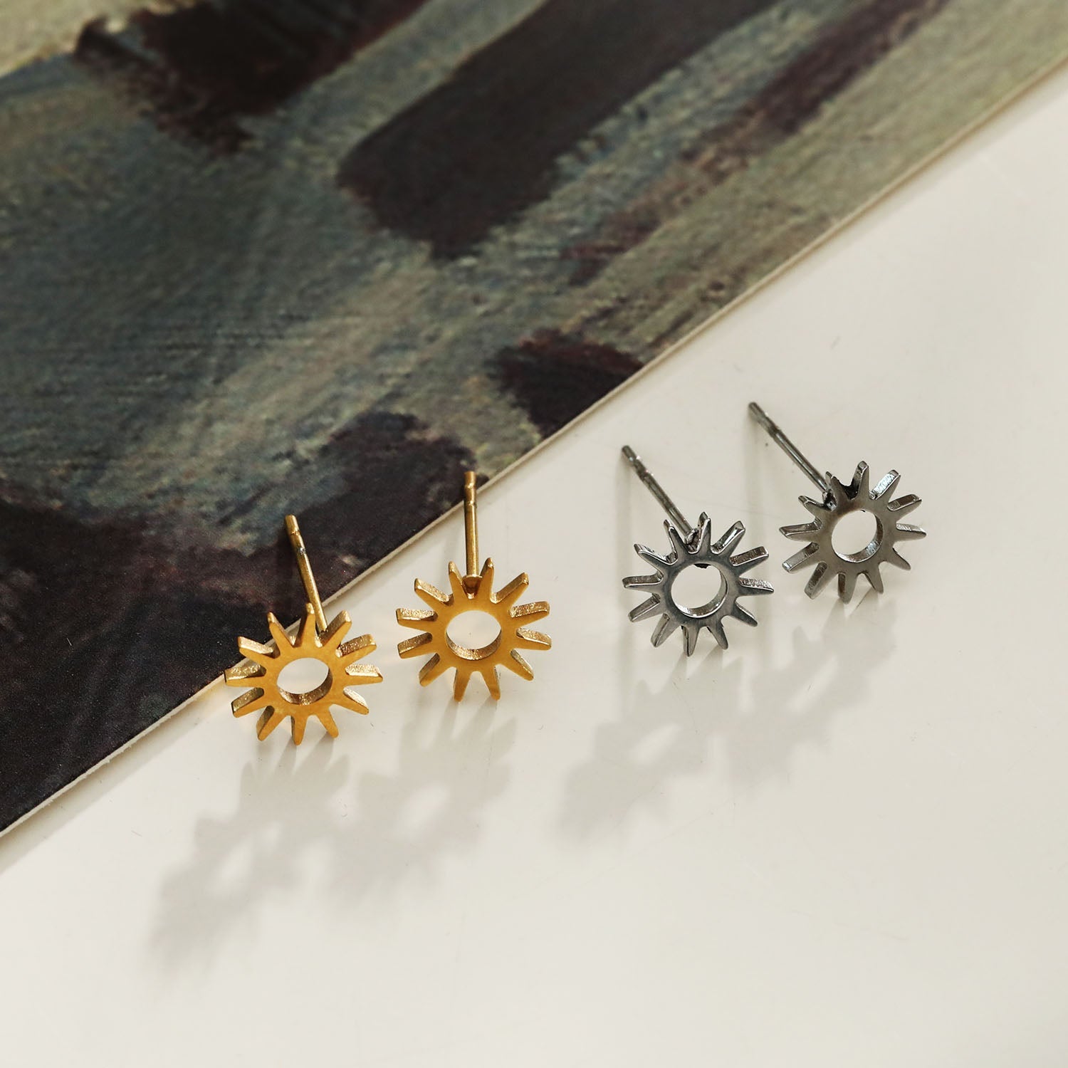 Style EDLA : Boucles d'oreilles créoles 'Nuit étoilée' Argent