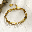 CLICHY Multi Shaped Linked & Beaded Statement Bracelet