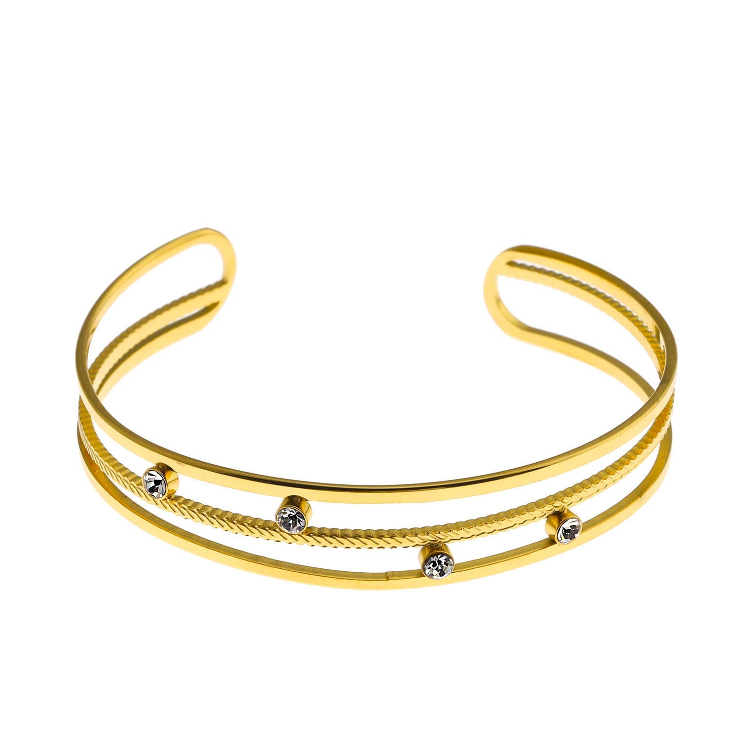 Bracelet LADARIA 'Trio of Cuffs' avec strass.