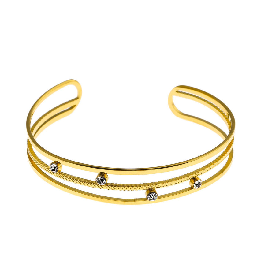 Bracelet LADARIA 'Trio of Cuffs' avec strass.
