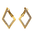 ALMA: Twisted Diamond Shaped Hoop Earrings Embedded with Zirconia Gemstones