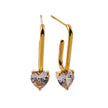 ARETE : Timeless Romance - Boucles d'oreilles en forme de trombone avec pierres précieuses en forme de cœur