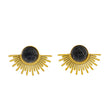 LOVISA Half-Sun Symbol Natural Black Stone Stud Earrings